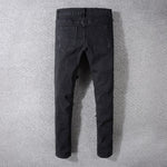 Sokotoo Men's black white patch holes ripped jeans Plus size slim fit skinny distressed stretch denim pants - webtekdev