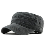 [FLB] 2019 Classic Vintage Flat Top Mens Washed Caps And Hat Adjustable Fitted Thicker Cap Winter Warm Military Hats For MenF314 - webtekdev