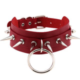 KMVEXO Big O-Round Punk Rock Gothic Chokers Women Men Leather Spike Rivet Stud Collar Choker Necklace Statement Jewelry - webtekdev