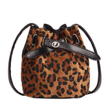 Vintage Fashion Women Plush Leopard Print Shoulder Bag High Quality Velvet Messenger Crossbody Bag Female Bucket Bag - webtekdev