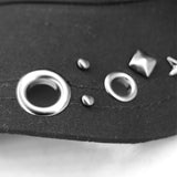 Beckyruiwu Adult Hip hop Punk Rock Skull Rivet Flat Peaked Hats Men Spring and Autumn Fitted Baseball Caps - webtekdev