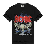 Men's Black T-shirt AC/DC HELLS BELLS Print Cotton acdc T shirts for men Summer brand clothing power heave metal rock ac dc - webtekdev