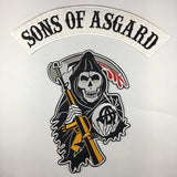 SOA Original Son of embroidery back patch anarchy black iron on patches for clothing motorcycle club 35CM - webtekdev