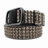 Genuine Leather 4-Row Studded Belt - webtekdev