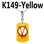 4 Colors Hot Sale Moive V for Vendetta Dog Tag Metal keychain Key Ring Charm Gift Souvenirs - webtekdev