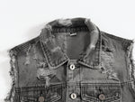 DIMUSI Spring Autumn Vintage Design Mens Denim Vest Male Retor Sleeveless Jackets Men Ripped Hole Jean Waistcoats Clothing 5XL - webtekdev