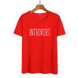 Introvert Book Lovers Nerdy Bookworm Funny Saying Tshirt Summer Women T Shirt Black White Cotton Tops Causal Tee Shirt Femme - webtekdev