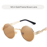 Oulylan Round Metal Steampunk Sunglasses Women Men Fashion Gothic Sun Glasses Luxury Brand Designer High Quality Eyewear UV400 - webtekdev