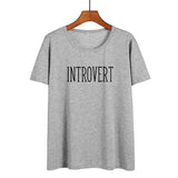 Introvert Book Lovers Nerdy Bookworm Funny Saying Tshirt Summer Women T Shirt Black White Cotton Tops Causal Tee Shirt Femme - webtekdev