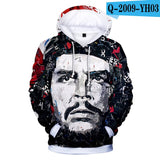 Men's Autumn Winter Hoodie Che Guevara Hero 3D Print Hoodies Sweatshirt High Quality Pullover Jacket Hot Che Guevara Coats - webtekdev