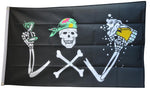90*150cm PIRATE with BEER Flag Skull and crossbones - webtekdev