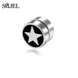 SMJEL Rock Strong Magnet Magnetic Health Care Ear Stud Non Piercing Earrings Skull David Star Tai Chi Earings Jewelry Mens Women - webtekdev
