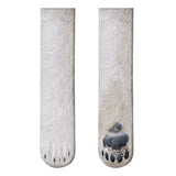 New Funny Socks 3D Paw Printed Animal Socks Women Cat Zebra Leopard Panda Paw Long Cotton Socks  for Women Men Unisex - webtekdev