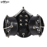 Steampunk Gothic Vintage Spikes Gas Mask Goggles Cosplay Props Halloween Costume Rivet Masks with Glasses Accessories Men/Women - webtekdev