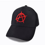 men women Print Casual Baseball Cap Men Brand Anarchy Symbol hat - Punk Rock hats Bedlam Evil Anarchist War Rocker (Black) - webtekdev
