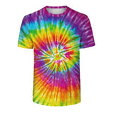 N-olsollo New Fashion Gradual Tie-dyed Mens Tshirts 2019 Summer T-shirts Couple Clothes Knitted Loose Casual Male Tee Shirts Top - webtekdev