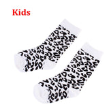 1 Pair Leopard Printed Unisex Adult Men Women Kids Long Long Cotton Socks Family Matching Parent-child Socks - webtekdev