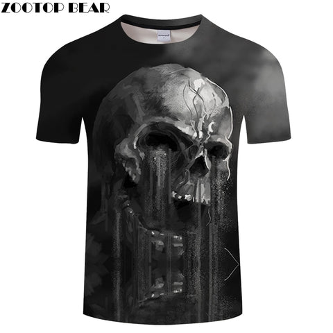 FLowing 3D Skull T shirt Men Horror Shirt Summer tshirt Groot Tees Funny Tops Streatwear Camiseta Short Sleeve ZOOTOP BEAR - webtekdev