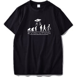 Human Evolution T shirt Funny Personality UFO Alien Tops Short Sleeve Cotton Camiseta Cartoon Humor Tshirt EU Size - webtekdev