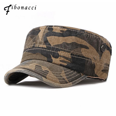 Fibonacci 2018 New Classic Camouflage Men Military Caps Army Cadet Hats Cotton Adjustable Flat Top Patrol Cap - webtekdev