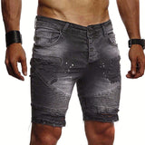 Summer denim shorts fashion Washed Ripped Hole Shorts Casual Slim Fit High Quality Solid color men's shorts plus size XXL - webtekdev