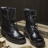 Steel Toe Safety Shoes Us Military Leather Boots for Men Combat Bot Infantry Tactical Boots Askeri Bot Army Bots Erkek Ayakkabi - webtekdev