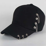 Dad Hat BTS Creative Piercing Ring Baseball Cap Punk Hip Hop Caps Cotton Adult Casual Solid Adjustable Unisex Caps Snapback - webtekdev