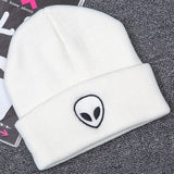 Hot Sale Embroidery Alien Hat Winter Men And Women Cuff Hats Soft Solid Beanies Hip Hop Unisex Warm Knitted Caps Gorros De Lana - webtekdev
