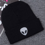 Hot Sale Embroidery Alien Hat Winter Men And Women Cuff Hats Soft Solid Beanies Hip Hop Unisex Warm Knitted Caps Gorros De Lana - webtekdev
