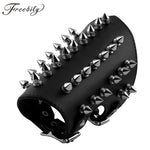 Unisex Faux Leather Metal Spikes Gauntlet Wristband Armband Medieval Bracers Protective Arm Armor Cuff for Men and Women - webtekdev