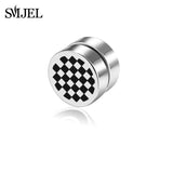 SMJEL Rock Strong Magnet Magnetic Health Care Ear Stud Non Piercing Earrings Skull David Star Tai Chi Earings Jewelry Mens Women - webtekdev