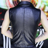 New Fashion Mens Rivet Pu Leather Vest Sleeveless Jacket Punk Studded Gilet Homme Unisex Faux Leather Biker Waistcoat 4XL - webtekdev