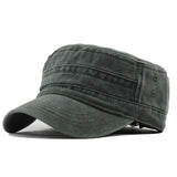 [FLB] 2019 Classic Vintage Flat Top Mens Washed Caps And Hat Adjustable Fitted Thicker Cap Winter Warm Military Hats For MenF314 - webtekdev