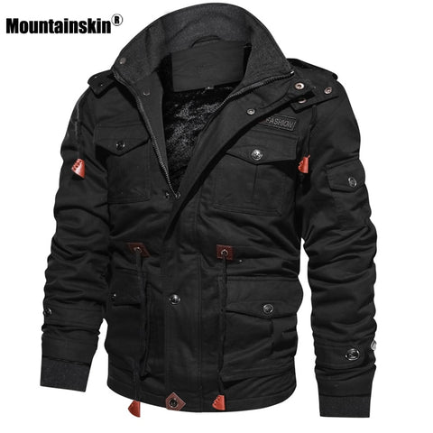 Mountainskin Men's Winter Fleece Jackets Warm Hooded Coat Thermal Thick Outerwear Male Military Jacket Mens Brand Clothing SA600 - webtekdev