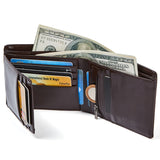 Genuine Leather Wallet Men New Brand Purses for men Black Brown Bifold Wallet Zipper Coin Purse Wallets With Gift Box - webtekdev