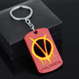 4 Colors Hot Sale Moive V for Vendetta Dog Tag Metal keychain Key Ring Charm Gift Souvenirs - webtekdev
