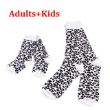 1 Pair Leopard Printed Unisex Adult Men Women Kids Long Long Cotton Socks Family Matching Parent-child Socks - webtekdev