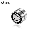 SMJEL Rock Strong Magnet Magnetic Health Care Ear Stud Non Piercing Earrings Skull David Star Tai Chi Earings Jewelry Mens Women - webtekdev