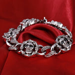 Gothic Skull Charm Bracelet Men's Bracelet Bangle Wholesale Male Stainless Steel Pulsera Handmade Wristband Bijoux - webtekdev