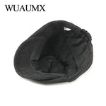 Wuaumx Retro Newsboy Caps Men Octagonal Hats Black British Painters Hats Autumn Winter Berets  Herringbone Flat Caps gavroche - webtekdev
