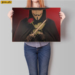 V for Vendetta movie poster Retro kraft paper print painting retro bar cafe home classic wall sticker decoration 45.5x31.5cm - webtekdev