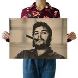 W,Che Guevara and Cigar/great man Handsome guy/Wall stickers/kraft paper/bar poster/Retro Poster/decorative painting 51x35.5cm - webtekdev