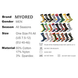MYORED 1 pair men socks combed cotton cartoon animal bird shark zebra corn watermelon sea food geometric novelty funny socks - webtekdev