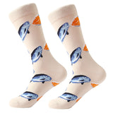 MYORED 1 pair men socks combed cotton cartoon animal bird shark zebra corn watermelon sea food geometric novelty funny socks - webtekdev