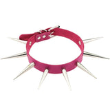 Sexy Punk Big Spiked Rivets Rock Gothic Chokers Women Leather Silver Spike Rivet Stud Collar Choker Necklace Statement Jewelry - webtekdev