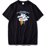 Unicorn T Shirt Rainbow Funny Spoof High Quality 100% Cotton White Black Tops Cartoon T-shirt Gift EU Size - webtekdev
