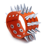 2019 New Exaggerated Punk Gothic Rock Three Row Metal Cone Stud Spike Rivet Leather Wristband Wide Cuff Bracelet Punk Leather - webtekdev
