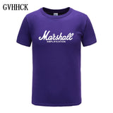 Marshall T Shirt Logo Amps Amplification Guitar Hero Hard Rock Cafe Music Muse Tops Tee Shirts For Men Fashion Harajuku T-shirts - webtekdev