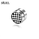 SMJEL Rock Strong Magnet Magnetic Health Care Ear Stud Non Piercing Earrings Skull David Star Tai Chi Earings Jewelry Mens Women - webtekdev