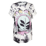 2017 New Design 3D Alien Print Hip Hop T shirt Short Sleeve Long Length Plus Size Loose Casual Summer Female Mujer Shirts Blusa - webtekdev